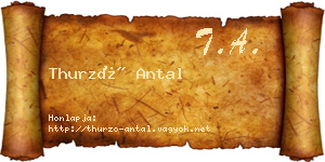 Thurzó Antal névjegykártya